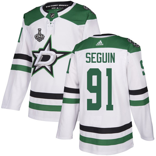 Adidas Dallas Stars #91 Tyler Seguin White Road Authentic 2020 Stanley Cup Final Stitched Jersey Men's