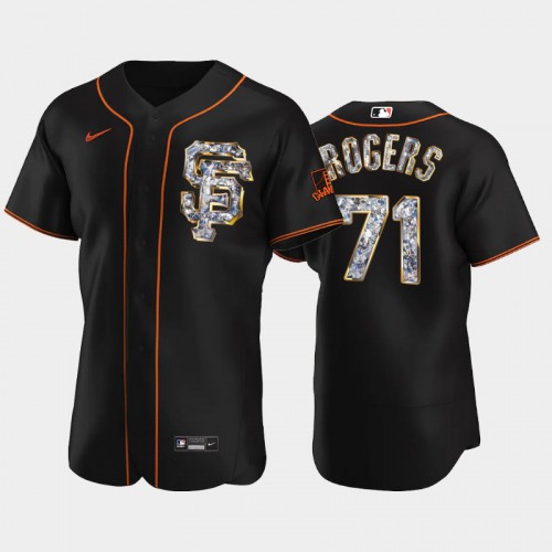 San Francisco San Francisco Giants #71 Tyler Rogers Men's Diamond Edition Jersey - Black Men's