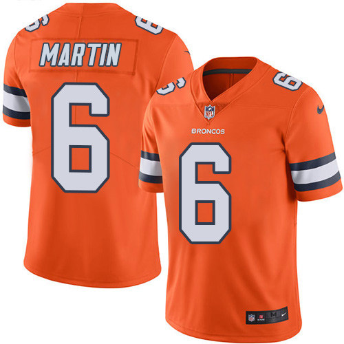 Denver Broncos #6 Sam Martin Orange Men's Stitched Limited Rush Jersey Men's