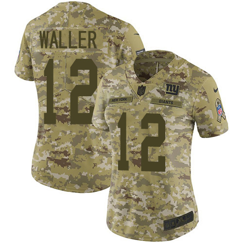 Giants #12 Darren Waller Camo Women's Stitched Limited 2018 Salute To Service Jersey
