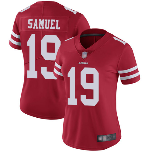 49ers #19 Deebo Samuel Red Team Color Women's Stitched Vapor Untouchable Limited Jersey