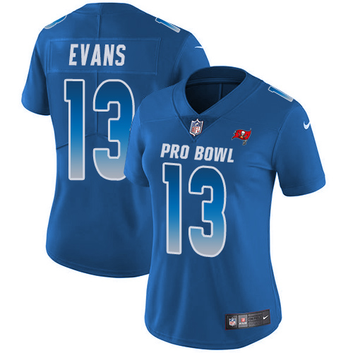 Buccaneers #13 Mike Evans Royal Women's Stitched Limited NFC 2019 Pro Bowl Jersey