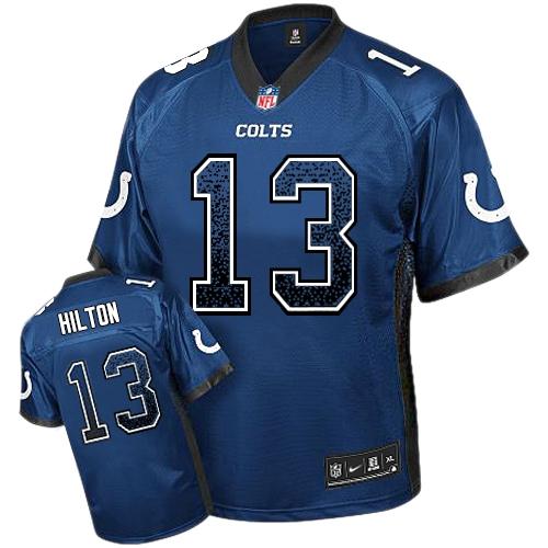 Colts #13 T.Y. Hilton Royal Blue Team Color Youth Stitched Elite Drift Fashion Jersey