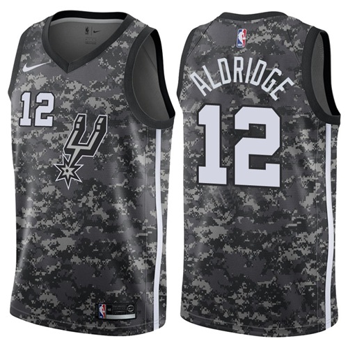 San Antonio Spurs #12 LaMarcus Aldridge Camo Swingman City Edition Jersey Mens