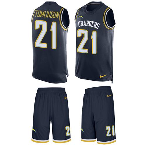 Chargers #21 LaDainian Tomlinson Navy Blue Team Color Men's Stitched Limited Tank Top Suit Jersey