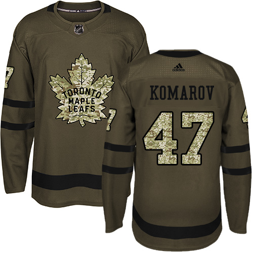 Adidas Maple Toronto Maple Leafs #47 Leo Komarov Green Salute to Service Stitched Jersey Men's