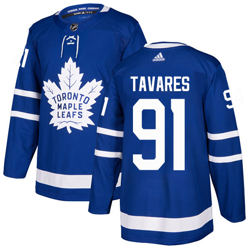 Adidas Maple Toronto Maple Leafs #91 John Tavares Blue Home Authentic Stitched Youth Jersey Youth