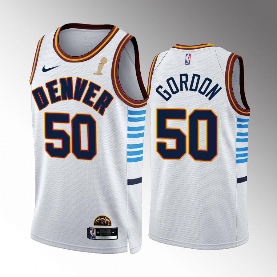 Denver Nuggets #50 Aaron Gordon White 2023 Finals Champions Men's City Edition Jersey
