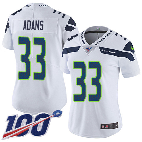 Seahawks #33 Jamal Adams White Women's Stitched 100th Season Vapor Untouchable Limited Jersey