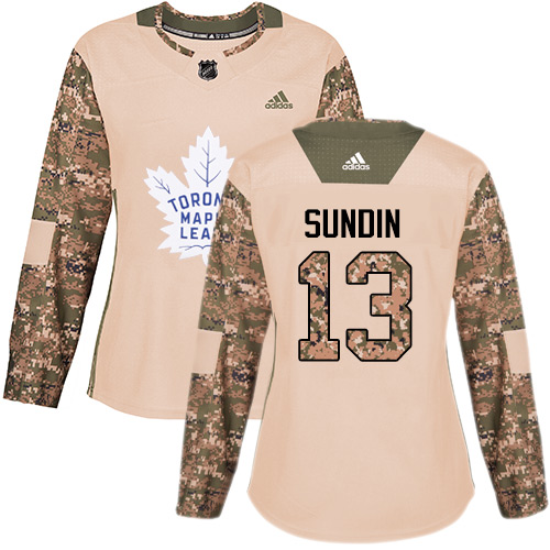 Adidas Maple Toronto Maple Leafs #13 Mats Sundin Camo Authentic 2017 Veterans Day Women's Stitched Jersey Womens