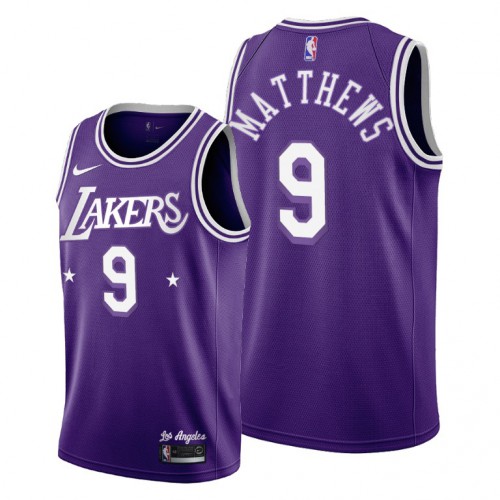 Los Angeles Los Angeles Lakers #9 Wesley Matthews Youth 2021-22 City Edition Purple Jersey Youth