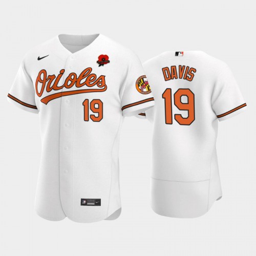 Baltimore Baltimore Orioles #19 Chris Davis Men's Authentic 2021 Memorial Day Jersey - White Men's