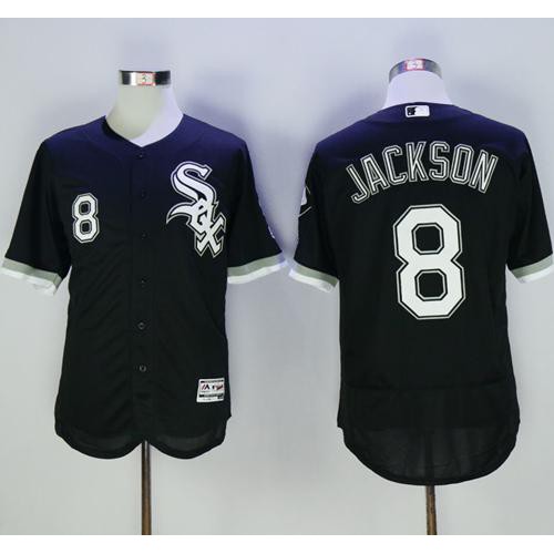 Chicago White Sox #8 Bo Jackson Black Flexbase Authentic Collection Stitched Jersey Men's