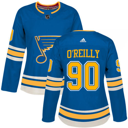 Adidas St. Louis Blues #90 Ryan O'Reilly Blue Alternate Authentic Women's Stitched Jersey Womens