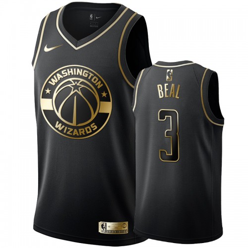Washington Wizards #3 Bradley Beal Mens Black Golden Edition Swingman Jersey Mens