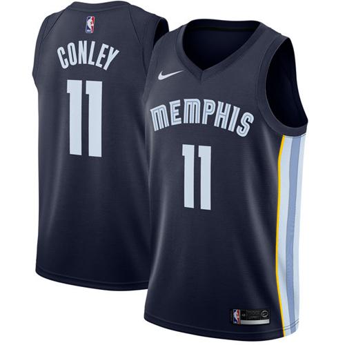 Memphis Grizzlies #11 Mike Conley Navy Blue Swingman Icon Edition Jersey Mens