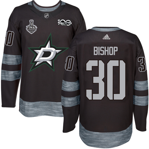 Adidas Dallas Stars #30 Ben Bishop Black 1917-2017 100th Anniversary 2020 Stanley Cup Final Stitched Jersey Men's