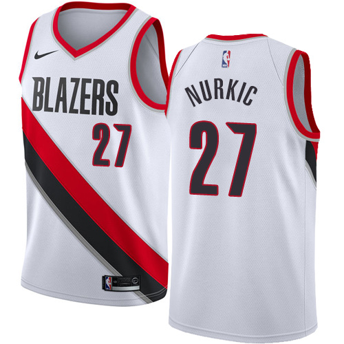 Portland Trail Blazers #27 Jusuf Nurkic White Womens Swingman Association Edition Jersey Womens