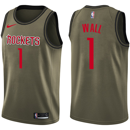 Houston Rockets #1 John Wall Green Salute to Service Youth Swingman Jersey Youth