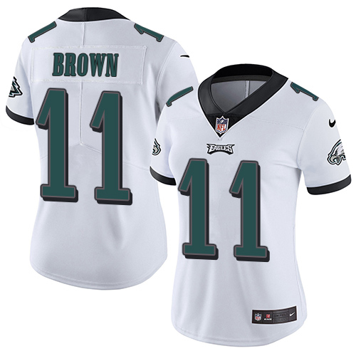 Eagles #11 A.J. Brown White Women's Stitched Vapor Untouchable Limited Jersey