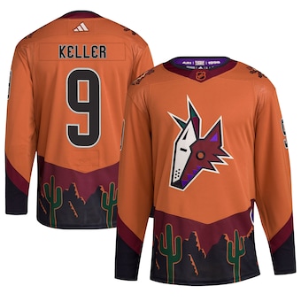 Arizona Coyotes #9 Clayton Keller Men's Adidas Reverse Retro 2.0 Authentic Player Jersey - Orange