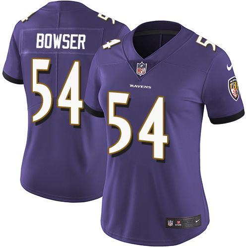 Baltimore Ravens #54 Tyus Bowser Purple Team Color Women's Stitched Vapor Untouchable Limited Jersey Womens