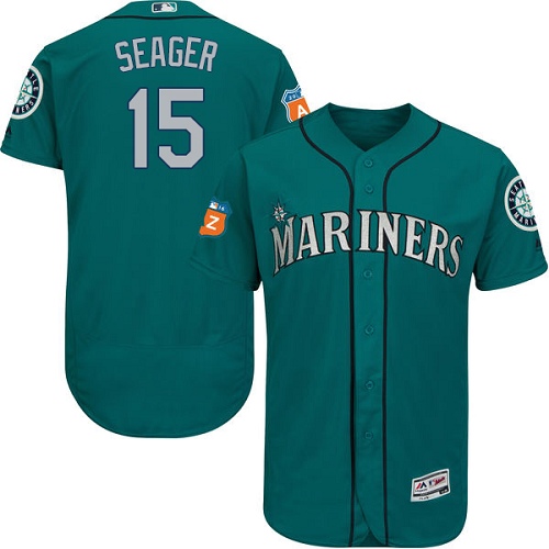 Seattle Mariners #15 Kyle Seager Green Flexbase Authentic Collection Stitched Jersey Men's