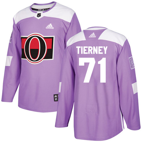 Adidas Ottawa Senators #71 Chris Tierney Purple Authentic Fights Cancer Stitched Jersey Men's