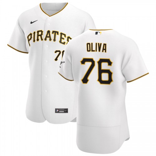 Pittsburgh Pittsburgh Pirates #76 Jared Oliva Men's White Home 2020 Authentic Player Jersey Men's