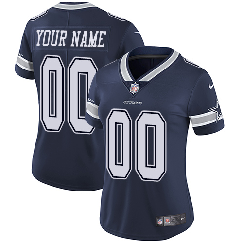 Dallas Cowboys Customized Navy Blue Team Color Stitched Vapor Untouchable Limited Women's Jersey