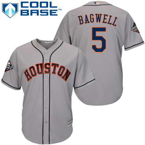 Houston Astros #5 Jeff Bagwell Grey Cool Base 2019 World Series Bound Stitched Youth Jersey Youth