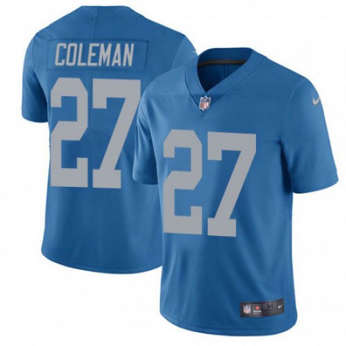 Detroit Lions #27 Justin Coleman Blue Throwback Men's Stitched Vapor Untouchable Limited Jersey Men's