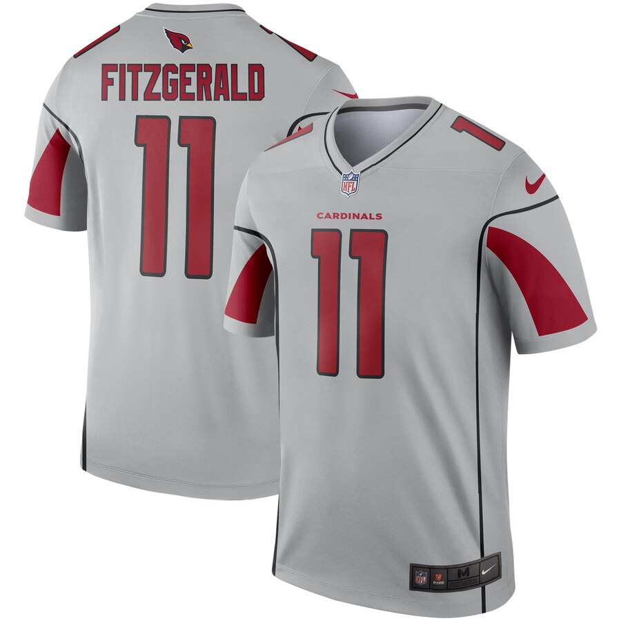 Arizona Cardinals #11 Larry Fitzgerald Inverted Legend Jersey Silver