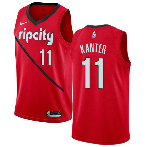 Portland Trail Blazers #11 Enes Kanter Red Womens Swingman Earned Edition Jersey Womens