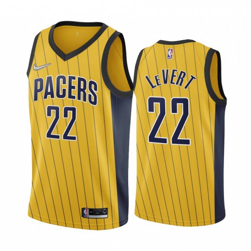 Indiana Indiana Pacers #22 Caris LeVert Gold Youth Swingman 2020-21 Earned Edition Jersey Youth