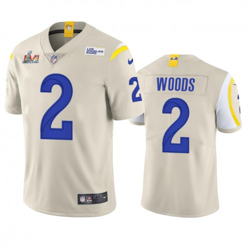Los Angeles Los Angeles Rams #2 Robert Woods Men's Super Bowl LVI Patch Vapor Limited Jersey - Bone Men's