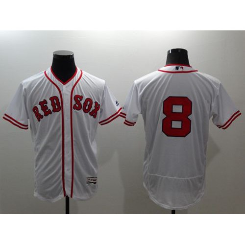 Boston Red Sox #8 Carl Yastrzemski White Flexbase Authentic Collection Cooperstown Stitched Jersey Men's