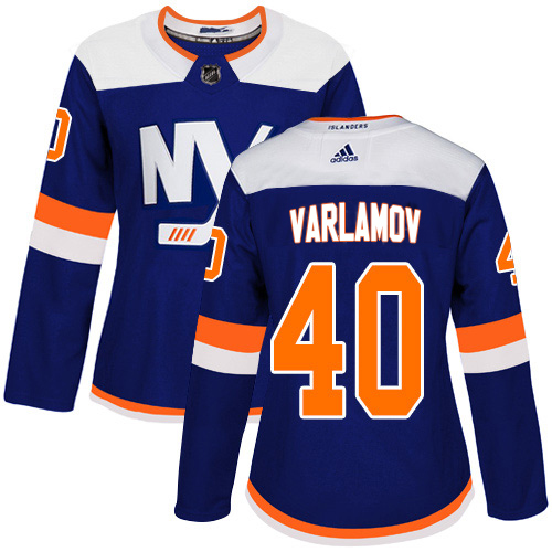 Adidas New York Islanders #40 Semyon Varlamov Blue Alternate Authentic Women's Stitched Jersey Womens