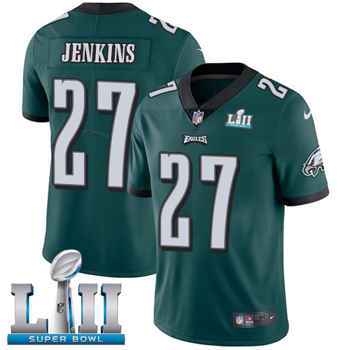 Philadelphia Eagles #27 Malcolm Jenkins Midnight Green Team Color Super Bowl LII Youth Stitched Vapor Untouchable Limited Jersey Youth