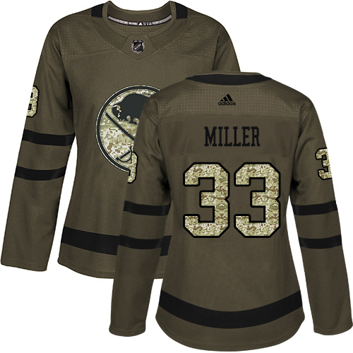 Adidas Buffalo Sabres #33 Colin Miller Green Salute to Service Women's Stitched Jersey Womens
