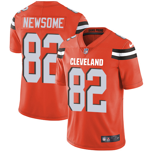 Cleveland Browns #82 Ozzie Newsome Orange Alternate Men's Stitched Vapor Untouchable Limited Jersey Men's