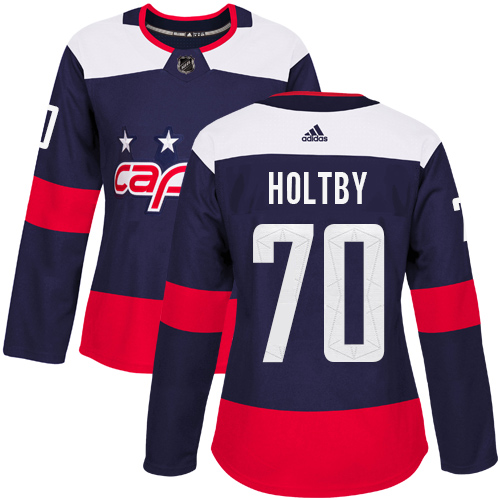 Adidas Washington Capitals #70 Braden Holtby Navy Authentic 2018 Stadium Series Women's Stitched Jersey Womens