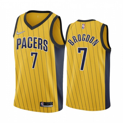 Indiana Indiana Pacers #7 Malcolm Brogdon Gold Womens Swingman 2020-21 Earned Edition Jersey Womens