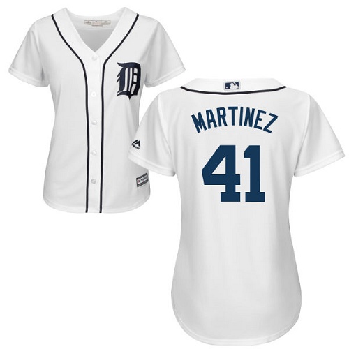 Detroit Tigers #41 Victor Martinez White Home Women's Stitched Jersey Womens