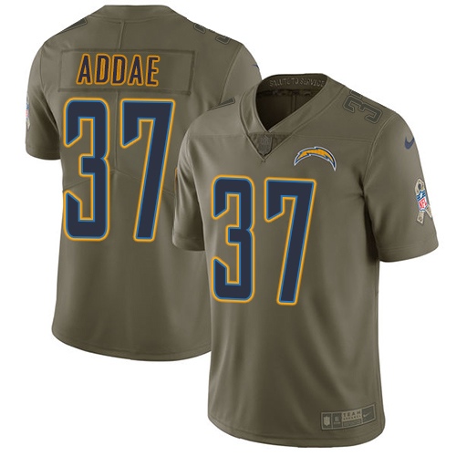 Los Angeles Chargers #37 Jahleel Addae Olive Men's Stitched Limited 2017 Salute To Service Jersey Men's
