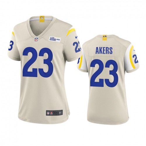 Los Angeles Los Angeles Rams #23 Cam Akers Women's Game Jersey - Bone Womens