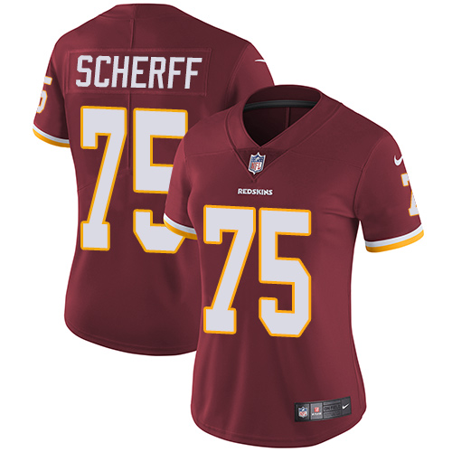 Washington Commanders #75 Brandon Scherff Burgundy Red Team Color Women's Stitched Vapor Untouchable Limited Jersey Womens