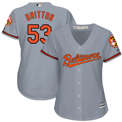 Baltimore Orioles #53 Zach Britton Grey Road Women's Stitched Jersey Womens