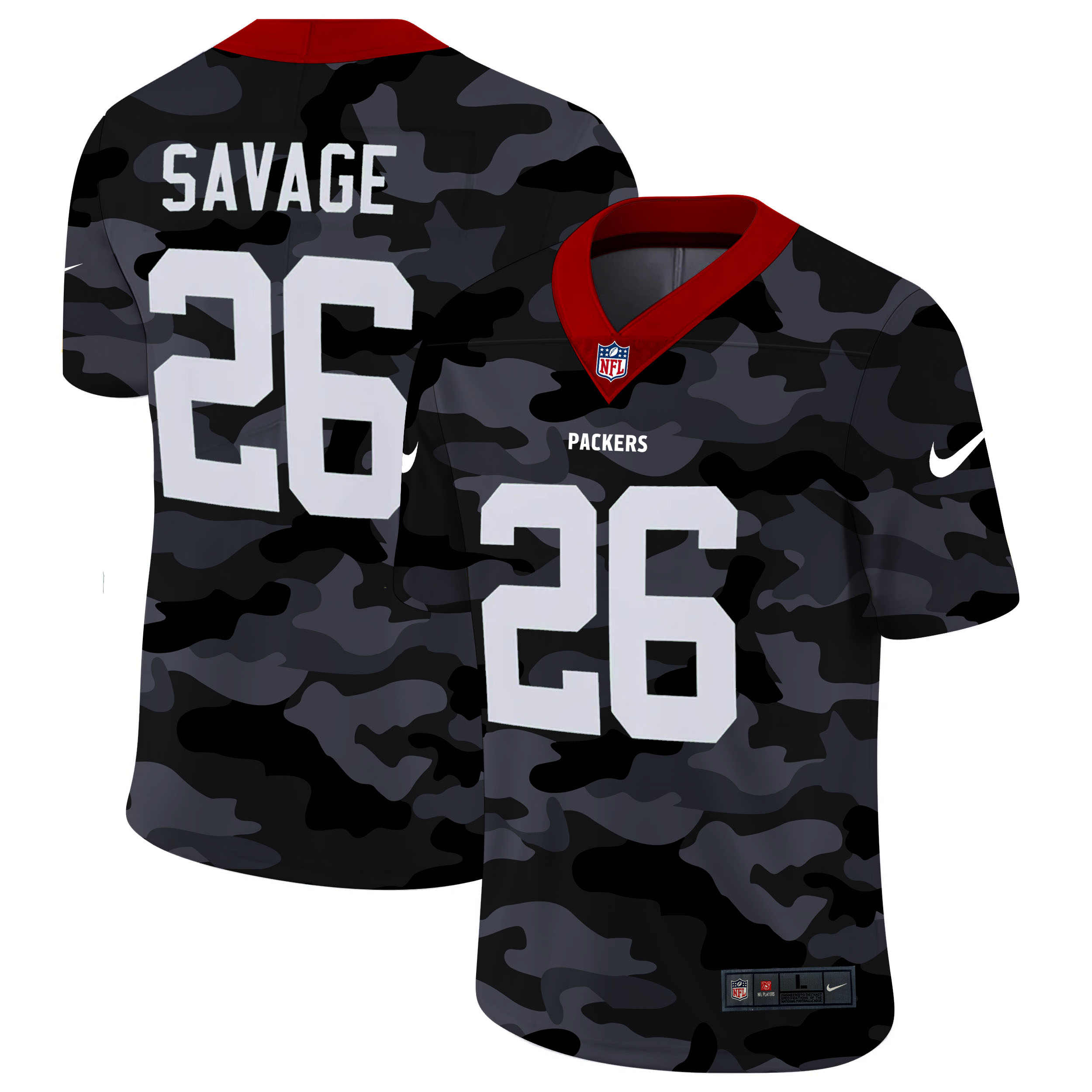 Green Bay Packers #26 Darnell Savage Jr. Men's 2020 Black CAMO Vapor Untouchable Limited Stitched Jersey