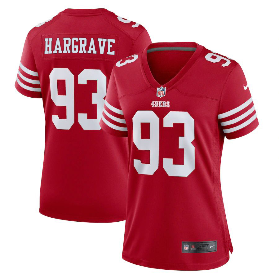 San Francisco 49ers #93 Javon Hargrave Scarlet Women's 2022-23 Game Jersey